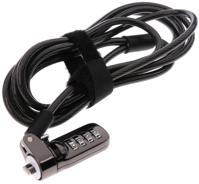 Yleiskäyttöinen tietokonelukko koodilukolla, 1,9m