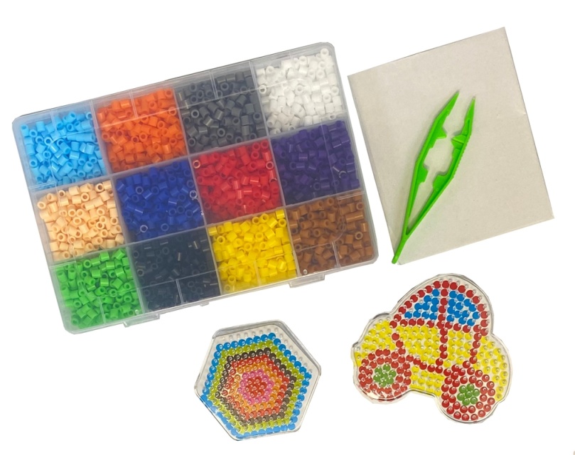 Helmisarja, jossa 3600 putkihelmeä ja lisävarusteita, 12 väriä