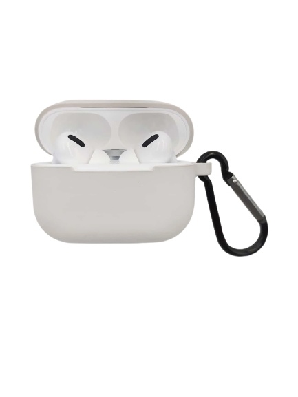 Silikonikuori koukulla Airpods Prolle, Taupe