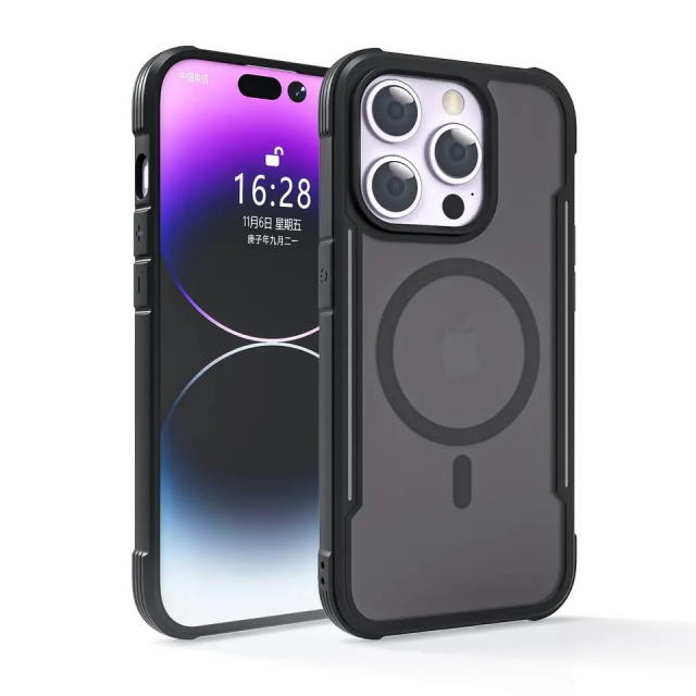 Kotelo yhteensopiva MagSafe for iPhone 15 Pro, musta