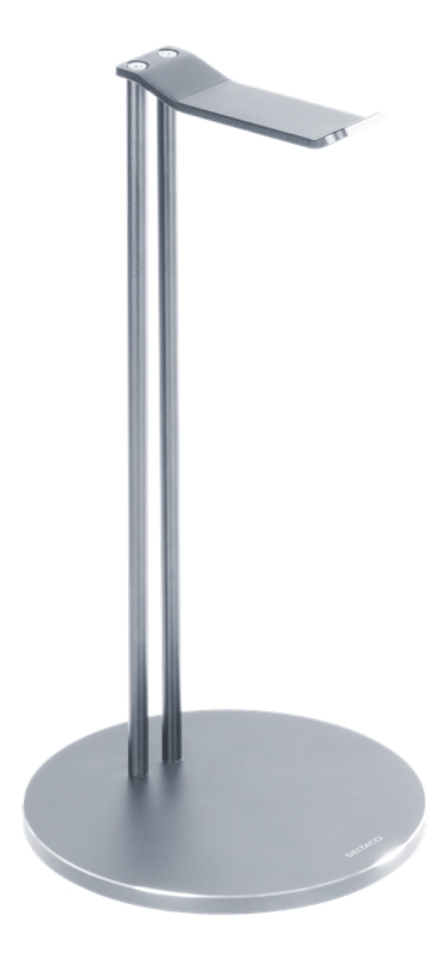 DELTACO kuuloketeline, alumiinia, liukueste, hopea