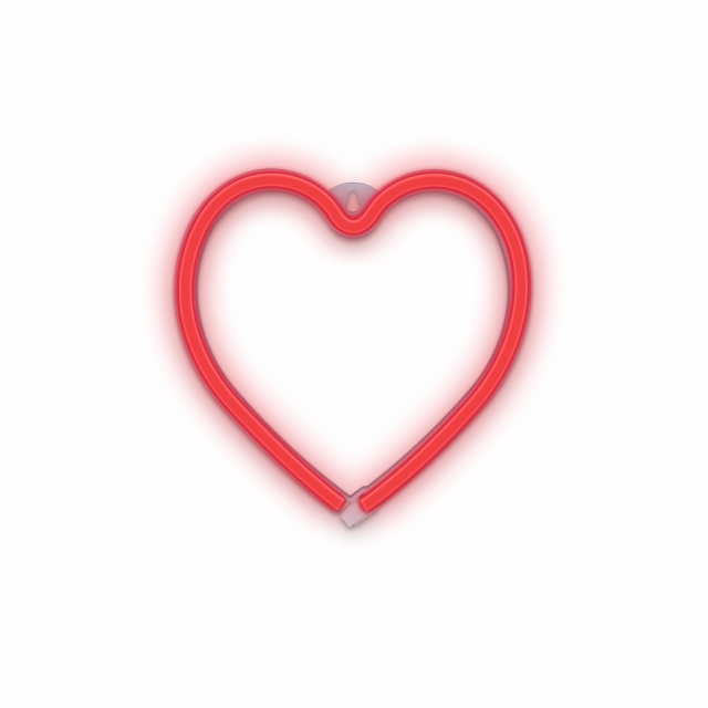Forever Light Neon LED-valaisin HEART paristo + USB FLNEO7, punainen