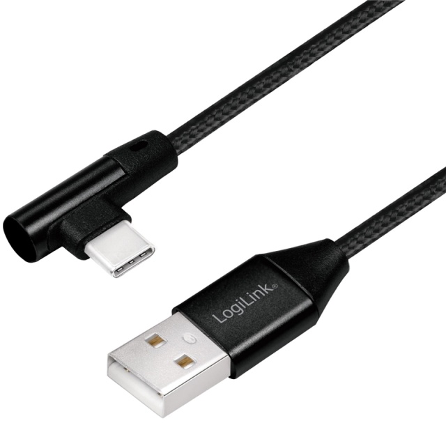 LogiLink Kulmikas USB-C-kaapeli USB 2.0 Max 3A 1m