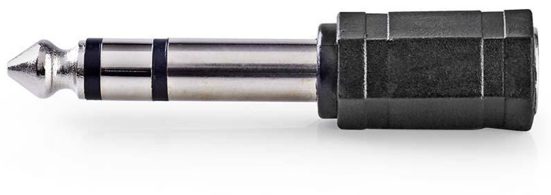 Nedis Stereoäänisovitin | 6.35 mm uros | 3.5 mm naaras | Kullattu | Suora | ABS-Muovi | Antrasiitti | 1 kpl | Laatikko