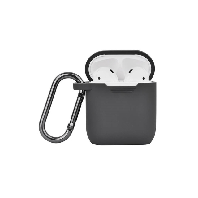 North Airpods Suojakotelo Silikoni Tumma Harmaa