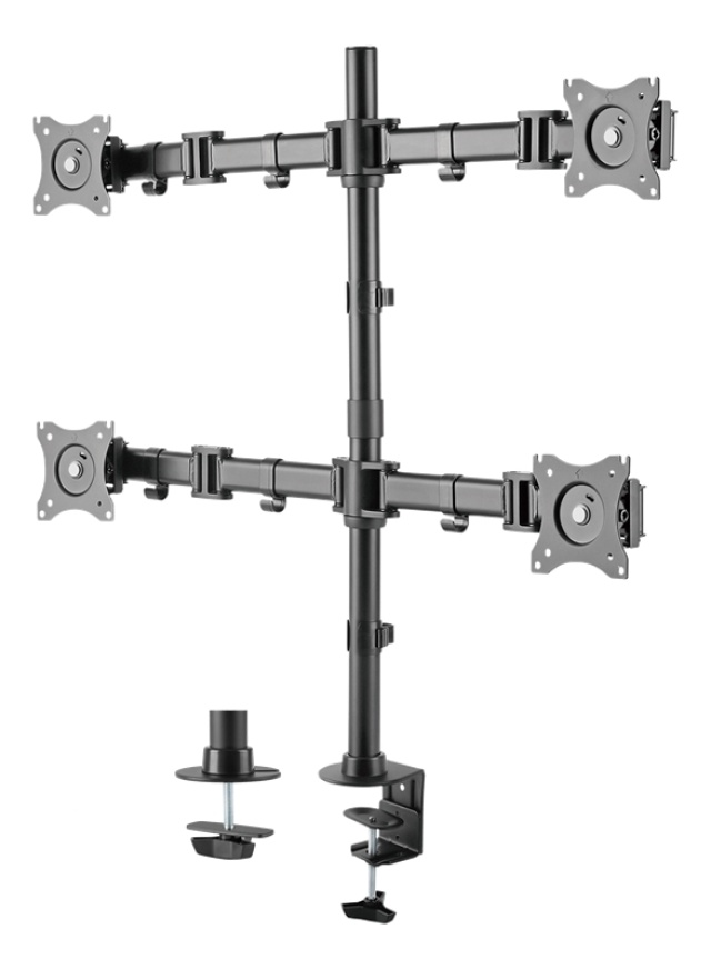 DELTACO Office 4-osainen näyttövarsi, 13"-27", 8kg, 75x75-100x100