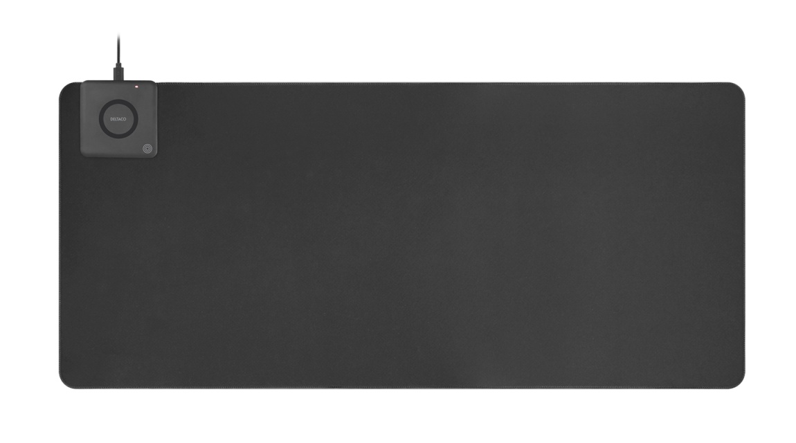 DELTACO OFFICE erikoisleveä hiirimatto, langaton pikalataus, 90x40