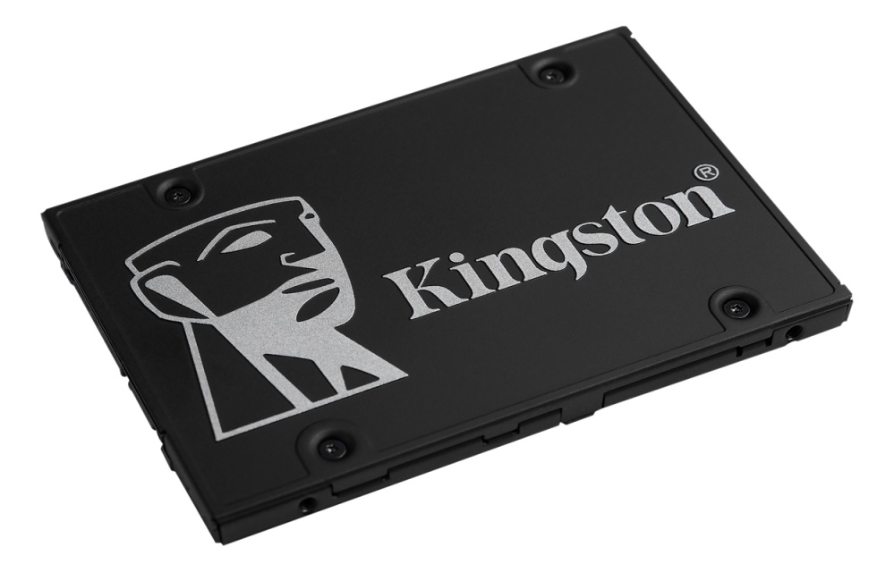 Kingston KC600 SSD-levy, SATA, 512GB, 2,5", 3D TLC NAND, musta