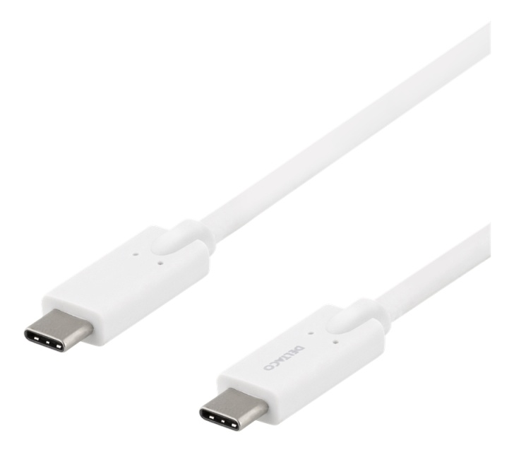DELTACO USB-C-kaapeli, 5Gbit/s, 5A, 2m, valkoinen