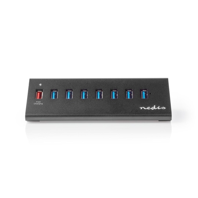 Nedis USB-keskitin | USB Micro-B Female | USB-A Female | 8-Porttinen port(s) | QC3.0 / USB 3.2 Gen 1 | USB Virta / Verkkovirtakäyttöinen | 5 Gbps | 8x USB