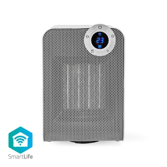 Nedis SmartLife keraaminen PTC-tuuletinlämmitin | 1800 W | 3 Lämpöasetusta | Oskillaatio | Näyttö | 15 - 35 °C | Android™ / IOS | Valkoinen