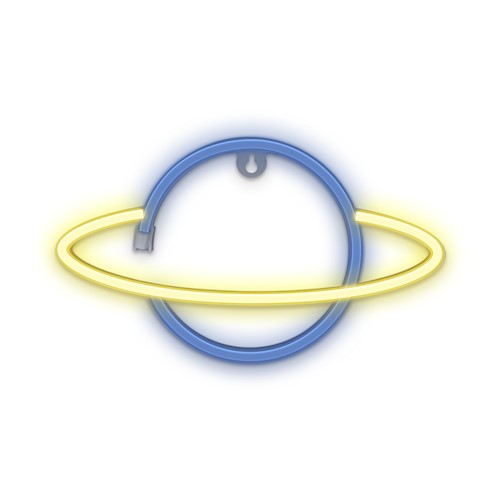 Forever Light Neon LED-valo Saturnus Paristo + USB FLNE11, keltainen/sininen