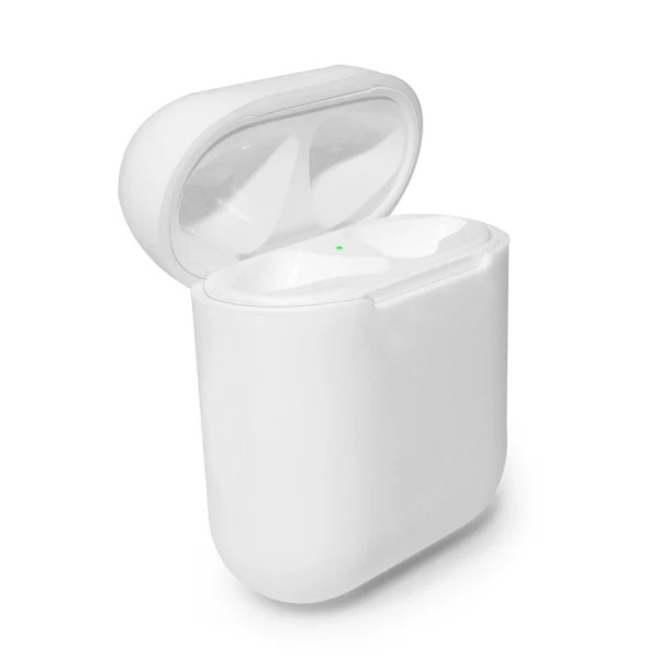 Pehmeä silikonikotelo Apple Airpodsille, valkoinen/läpinäkyvä