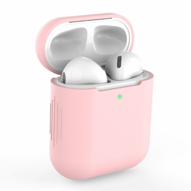 Silikoninen suojakotelo Apple Airpodsille, vaaleanpunainen