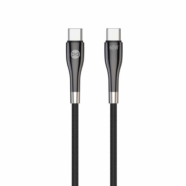 Forever Tyylikäs kaapeli USB-C - USB-C 1,0 m 60W musta