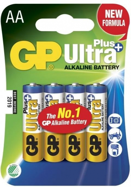 GP Ultra Plus Alkaline AA-paristo, 15AUP/LR6, 4 kpl/pakkaus