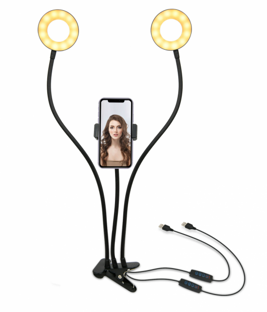 United VBL2177 Kaksinkertainen rengasvalo, jossa on kannettava pidin