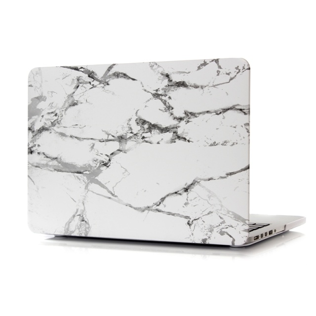 Kova muovikotelo MacBook Pro 13" A1278 Marble (valkoinen)