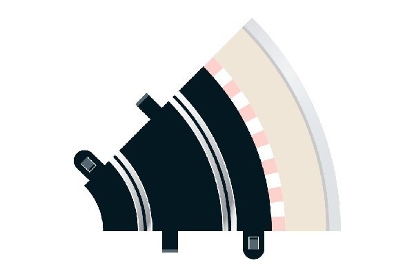 Scalextric 2st Rad 1 innerkurva 45°