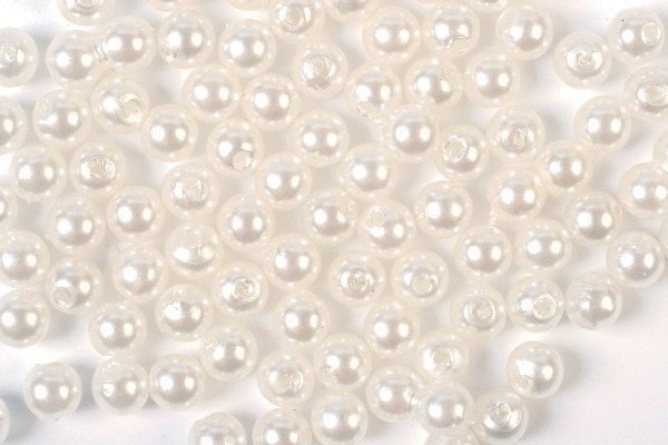 Plastpärlor 4mm 500g, Vit