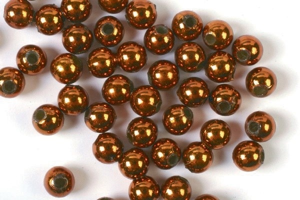 Plastpärlor 4mm 500g, Koppar