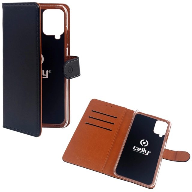 Celly Wallet Case Galaxy A12 Svart