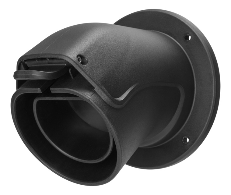 DELTACO sähköauton latausliittimen kulmapidike, Type 2, musta