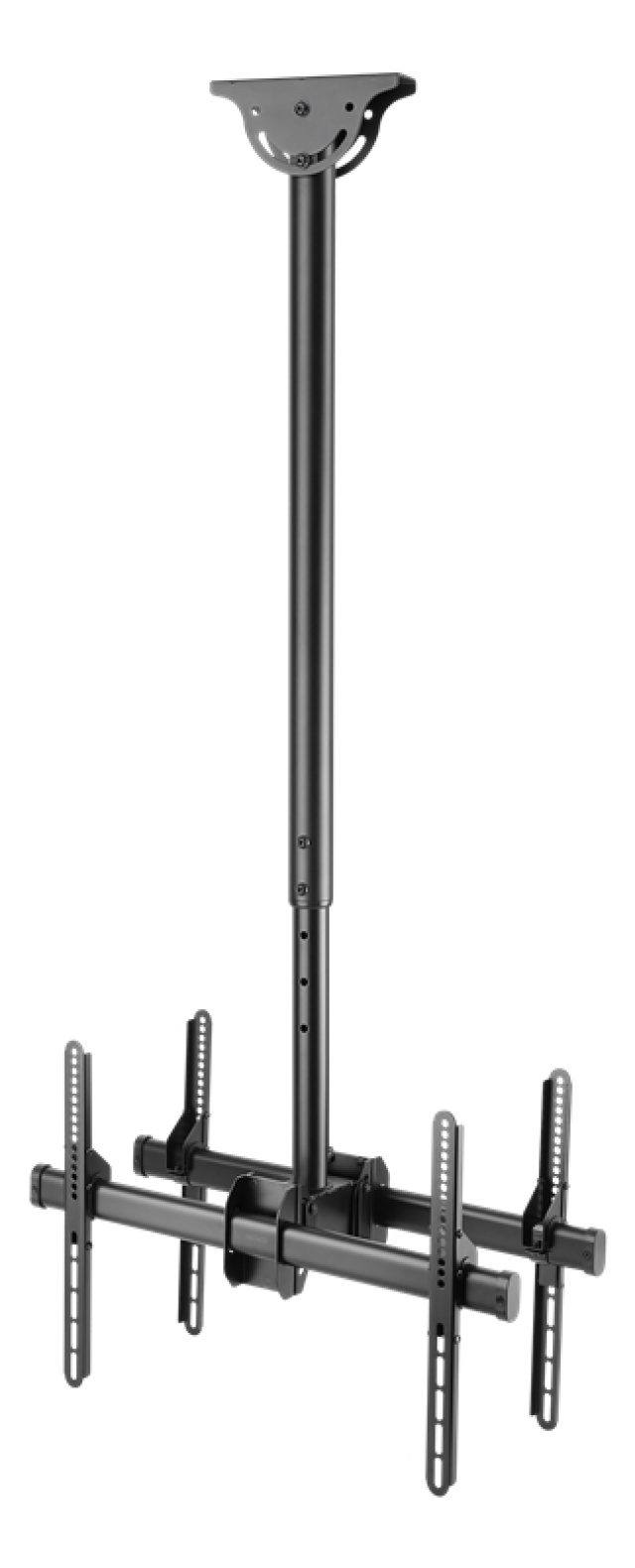 DELTACO OFFICE kahden näytön kattoteline, 37"-70", 1060-1560mm, musta