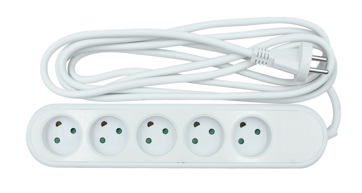 Nordic Quality Power 5-way socket w/dummyhole (D), 3m