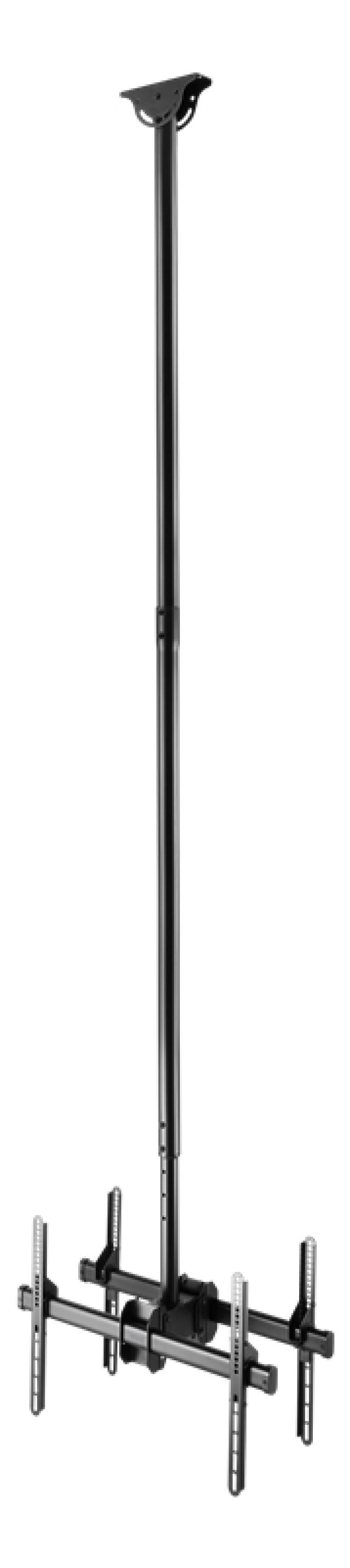 DELTACO OFFICE kahden näytön kattoteline, 37"-70", 2500-3000mm, musta