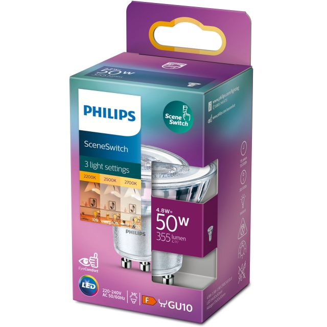 Philips LED SceneSwitch GU10 10-40-100