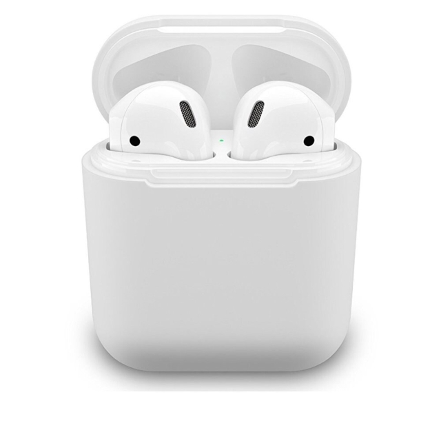 Silikoninen suojakotelo Apple Airpodsille, valkoinen