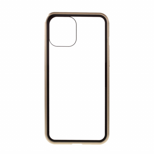 Tyylikäs kotelo, jossa on värilliset reunat iPhone 12 Pro Maxille, kultainen