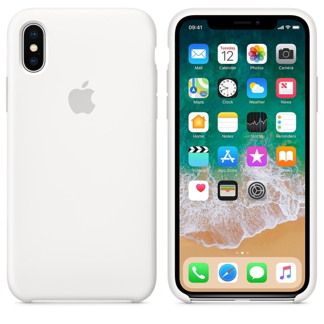 Apple iPhone XS Max alkuperäinen silikonikotelo valkoisella värillä