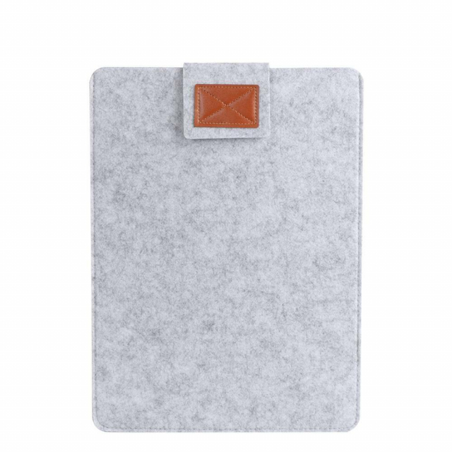 11" tuuman tietokonekotelo tyylikkäästä villasta, vaaleanharmaa