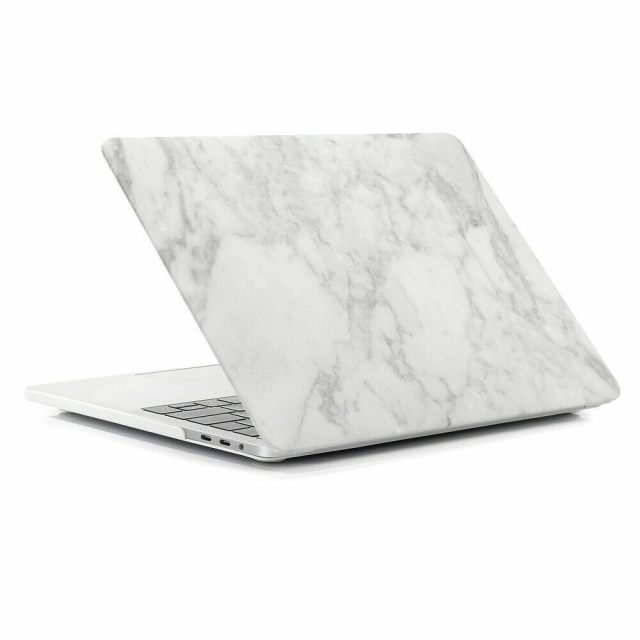 Kova muovikotelo MacBook Pro 13.3" AA1706/A1708/A1989/A2159/A2289/A2251/A2338 Marble (valkoinen)