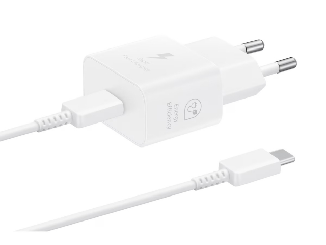 Samsung EP-T2510N GaN-seinälaturi USB-C 25W + kaapeli, valkoinen