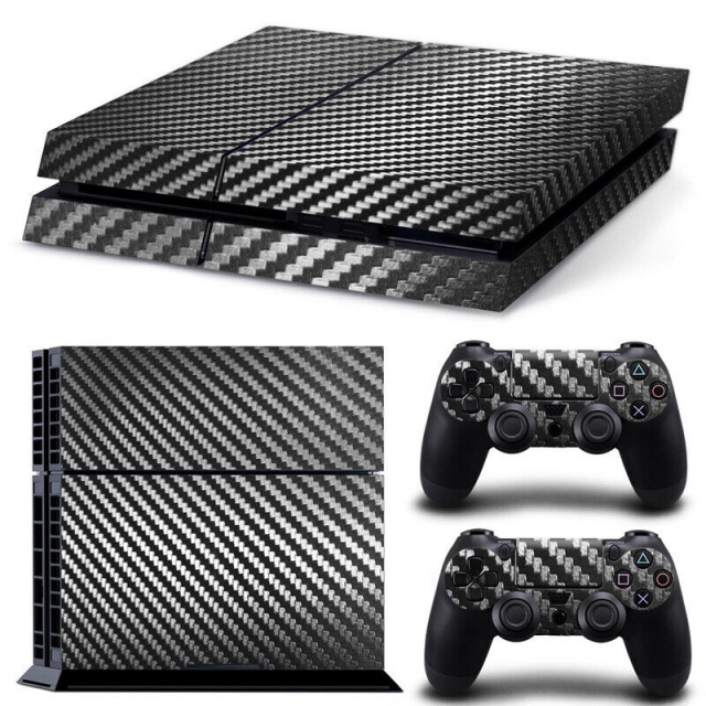 Hiilikuitua muistuttava PS4 Skin, musta
