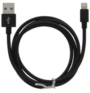 Kaapeli USB-A - Lightning 2.4A, 1m, musta