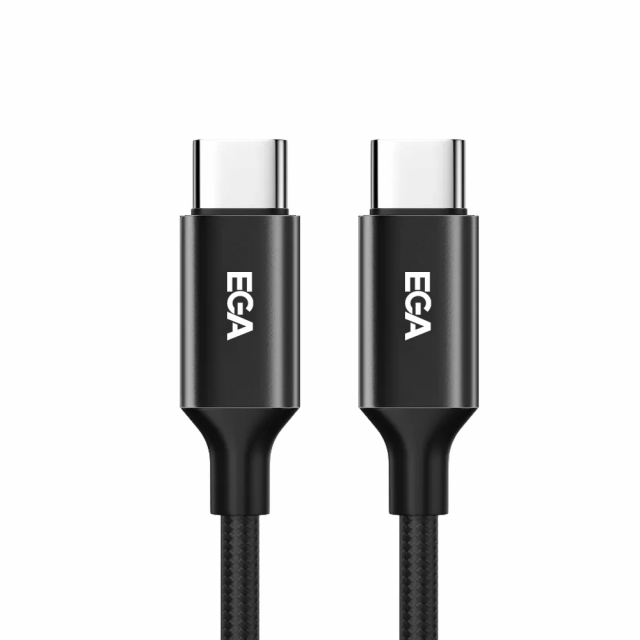 Pikalataus USB-C ja USB-C 3A, 1m, musta