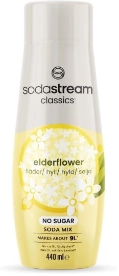 Sodastream Elderflower No Sugar 440ml, tekee noin 9 litraa valmista juomaa