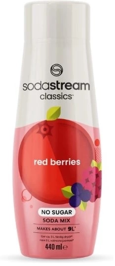 Sodastream Punaiset marjat ilman sokeria 440ml, tuottaa noin 9 litraa valmista juomaa