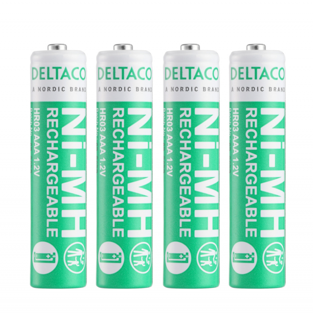 DELTACO Ultimate Ni-Mh ladattava, LR03/AAA-koko, 750mAh, 4-pack(SG)