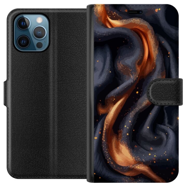 Lompakkokotelo Apple iPhone 12 Pro-laitteelle, jossa on Tulinen silkki kuvio