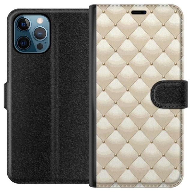 Lompakkokotelo Apple iPhone 12 Pro Max-laitteelle, jossa on Kultakiilto kuvio