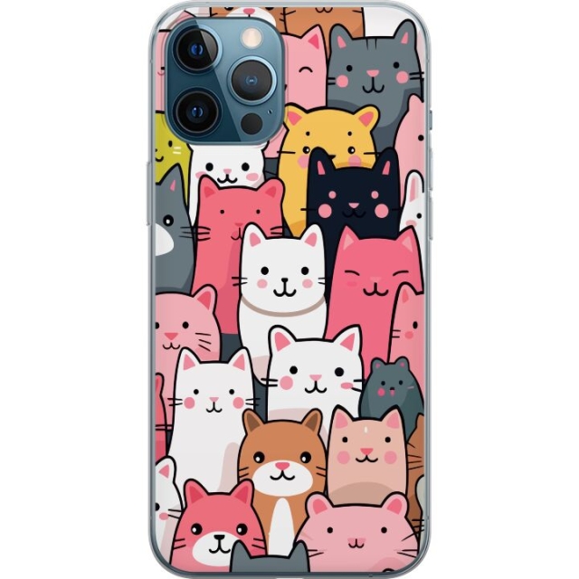 Kännykkäkuori Apple iPhone 12 Pro Max-laitteelle, jossa on Kissan kuviointi kuvio