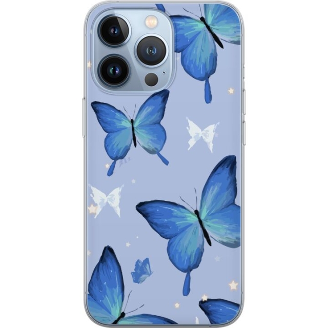Kännykkäkuori Apple iPhone 13 Pro-laitteelle, jossa on Sinisiä perhosia kuvio