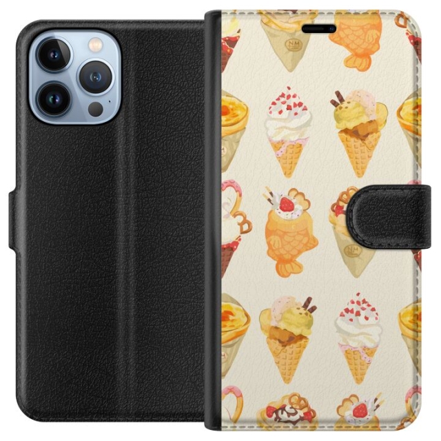 Lompakkokotelo Apple iPhone 13 Pro Max-laitteelle, jossa on Lasinen kuvio