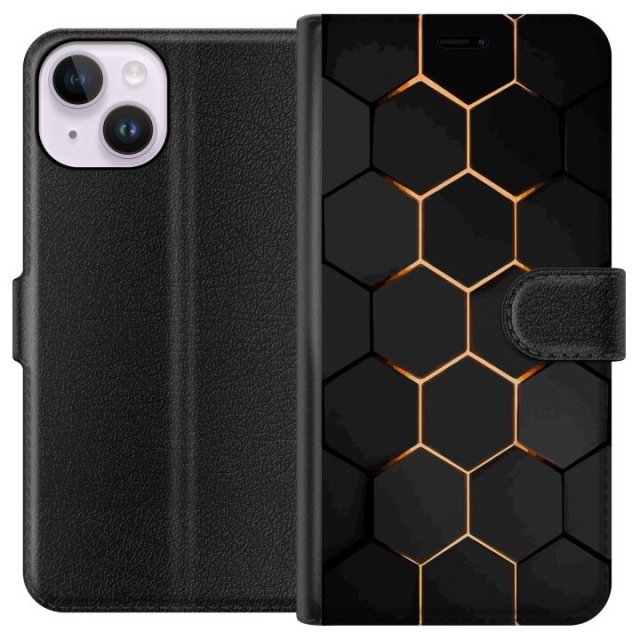 Lompakkokotelo Apple iPhone 14-laitteelle, jossa on Ylellinen Kuvio kuvio
