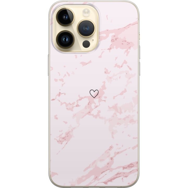 Kännykkäkuori Apple iPhone 15 Pro Max-laitteelle, jossa on Roosa Sydän kuvio